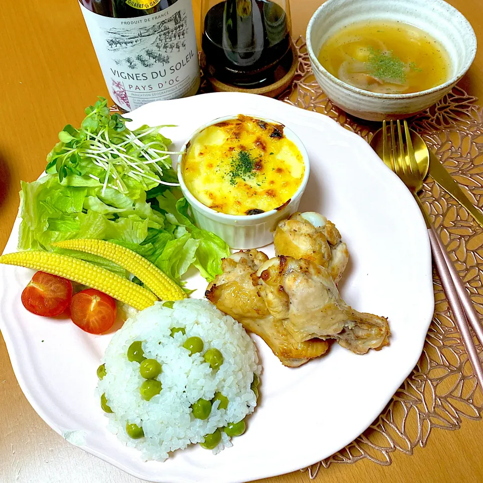 Snapdishの料理写真:手羽元のグリルプレート|かなママさん