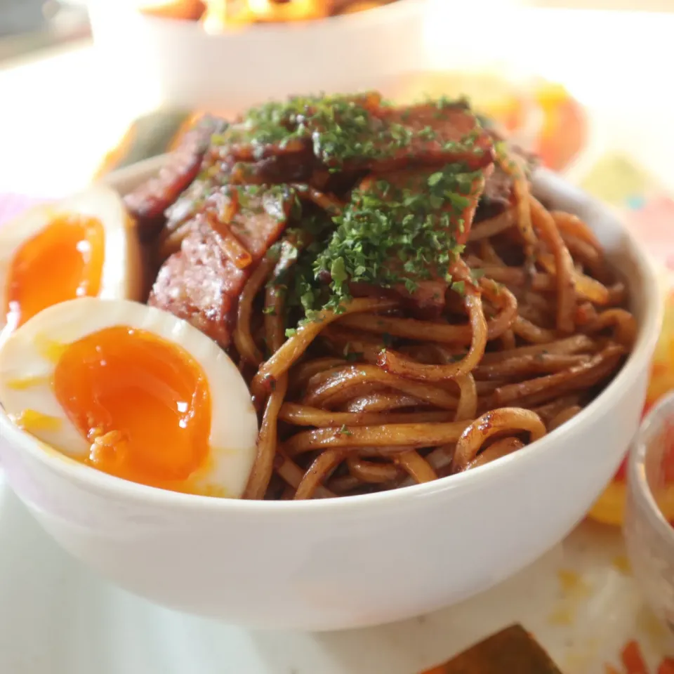 臨時休校中学生男子置きランチ39日目🍱焼きそば丼|なかじー。さん