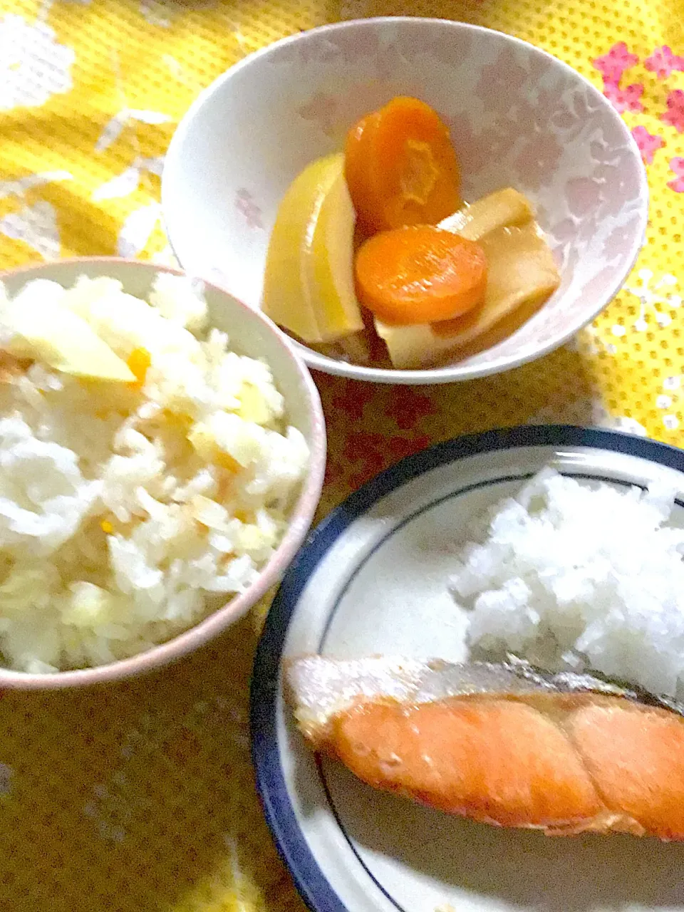 竹の子ご飯　筍の煮物　塩鮭|掛谷節子さん