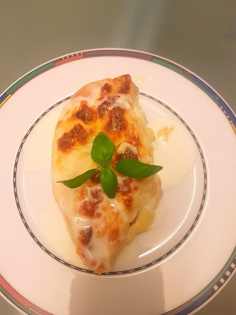 chicken with mozarrella and tomaten|alisasieg20さん