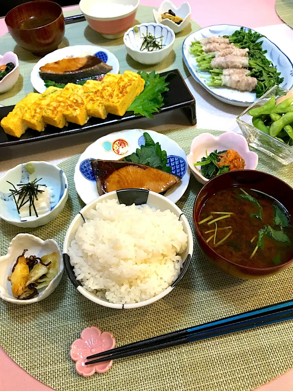 ぶりの照り焼き定食|お豆さん