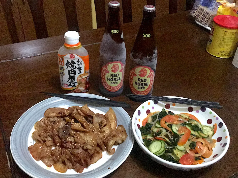 Choregi salad and yakiniku 🍺🍺|aiko takagiさん