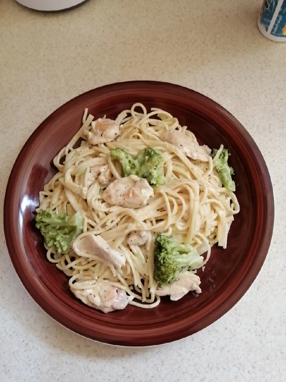 spaghetti en crema con pollo|Desireさん