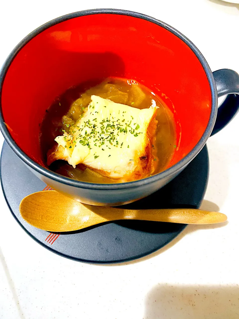 Snapdishの料理写真:オニオングラタンスープOnion Glatin Soup←朝ごはん用|Megさん