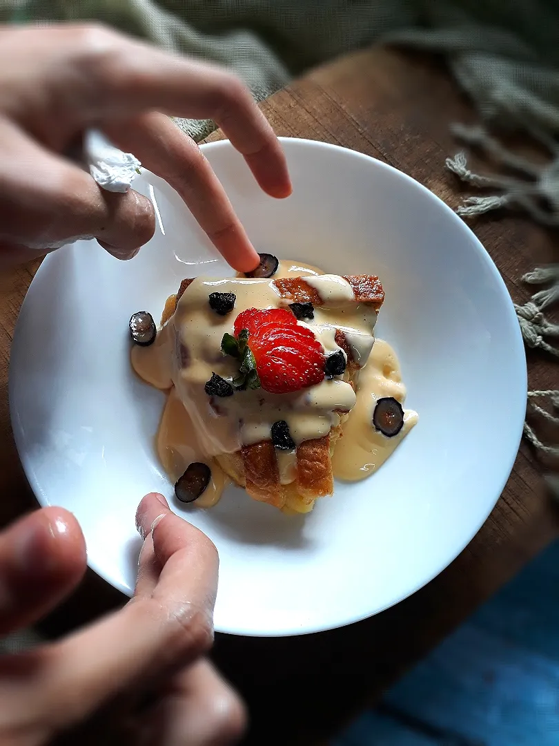 Snapdishの料理写真:vanilla bread pudding...|Amberさん