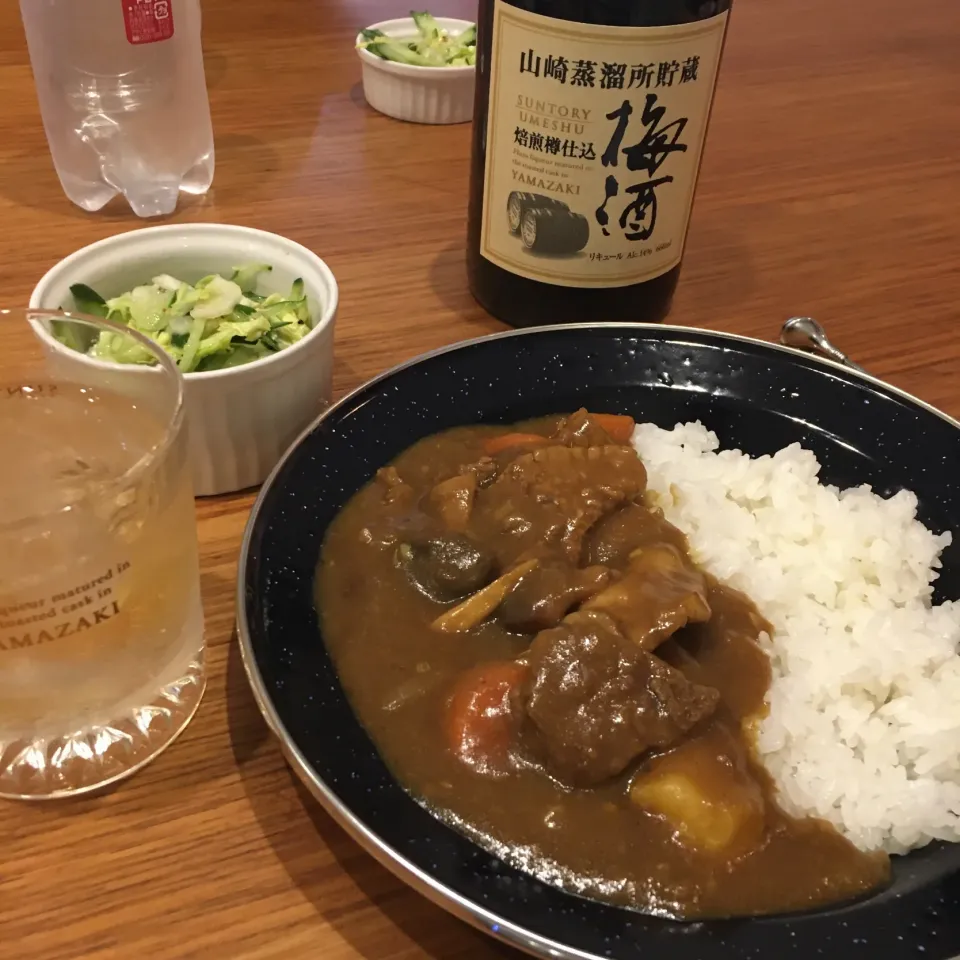 梅酒と6種肉盛りカレー|くろあおさん