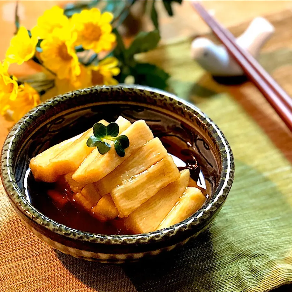 Snapdishの料理写真:箸が止まらない濃厚鰹風味の長芋醤油漬け|咲きちゃんさん