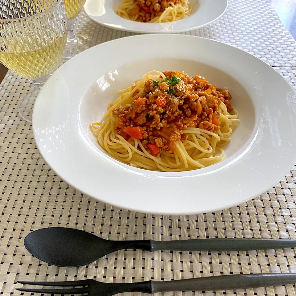 ランチ　ミートソースパスタ|𝑀𝐼𝑆𝑈𝑍𝑈さん