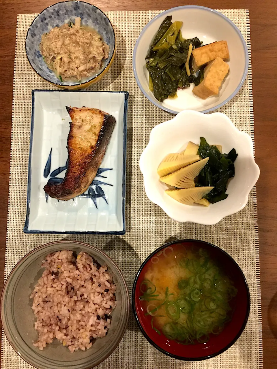 ブリの塩焼き昆布風味、若竹煮|浜@ちゃんさん