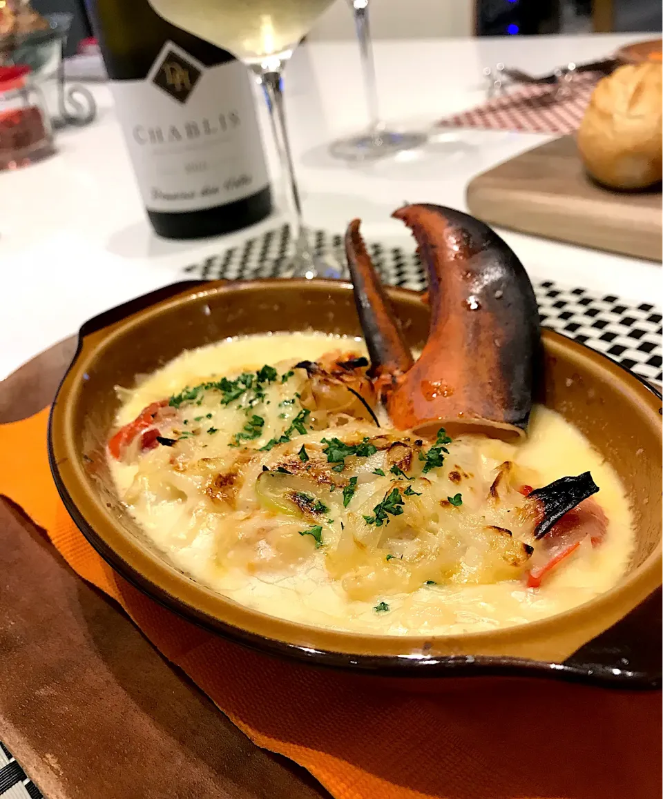 帆立貝柱とロブスターのグラタン🦞➰🥂😋|ナムナムさん