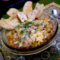 Baked pasta with garlic bread|Ayushi Gargさん