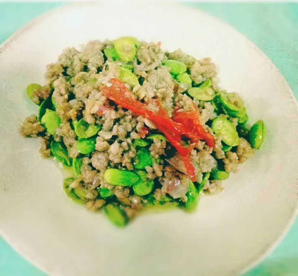 stir fried bitter bean with pork|Wipaweeさん