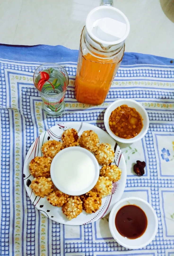 Crispy Sabudana vada and chole with Juice|KULSUM TOUSIFさん