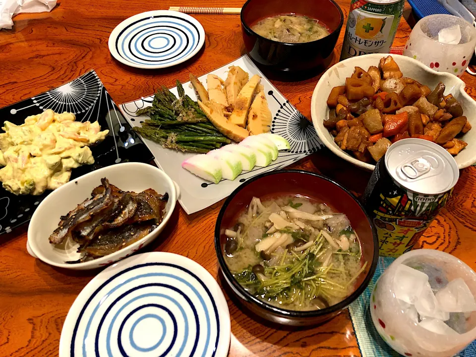 筑前煮、割引き晩ごはん😋|すかラインさん