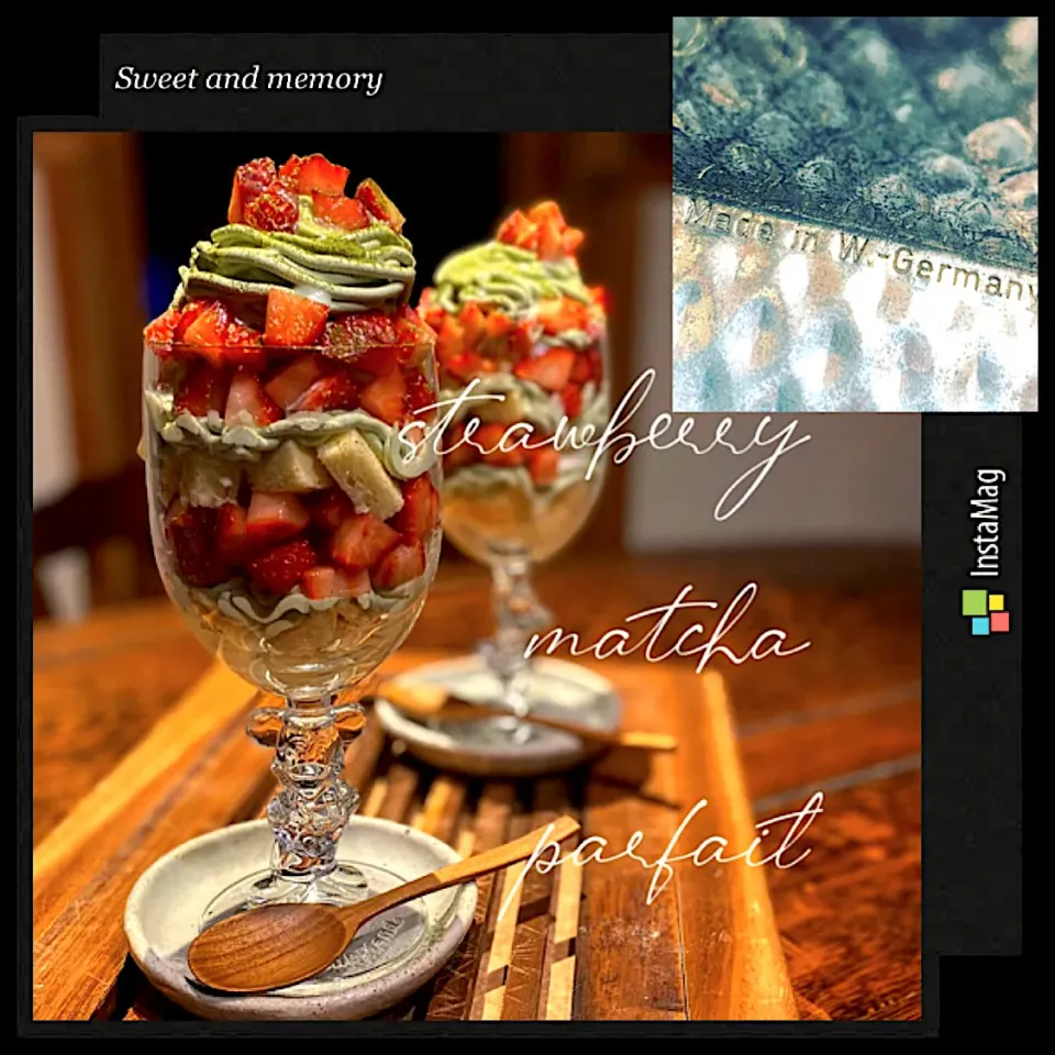 strawberry matcha parfait🍓🍓🍓🍓🍓|カンカンさん