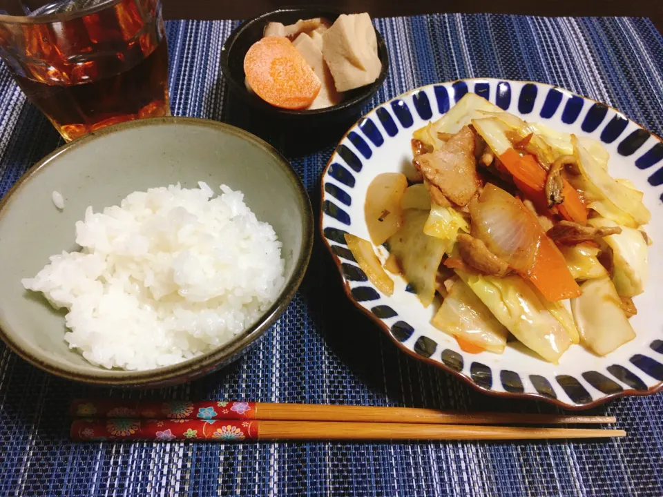 野菜炒め　高野豆腐含め煮|ちぐあささん