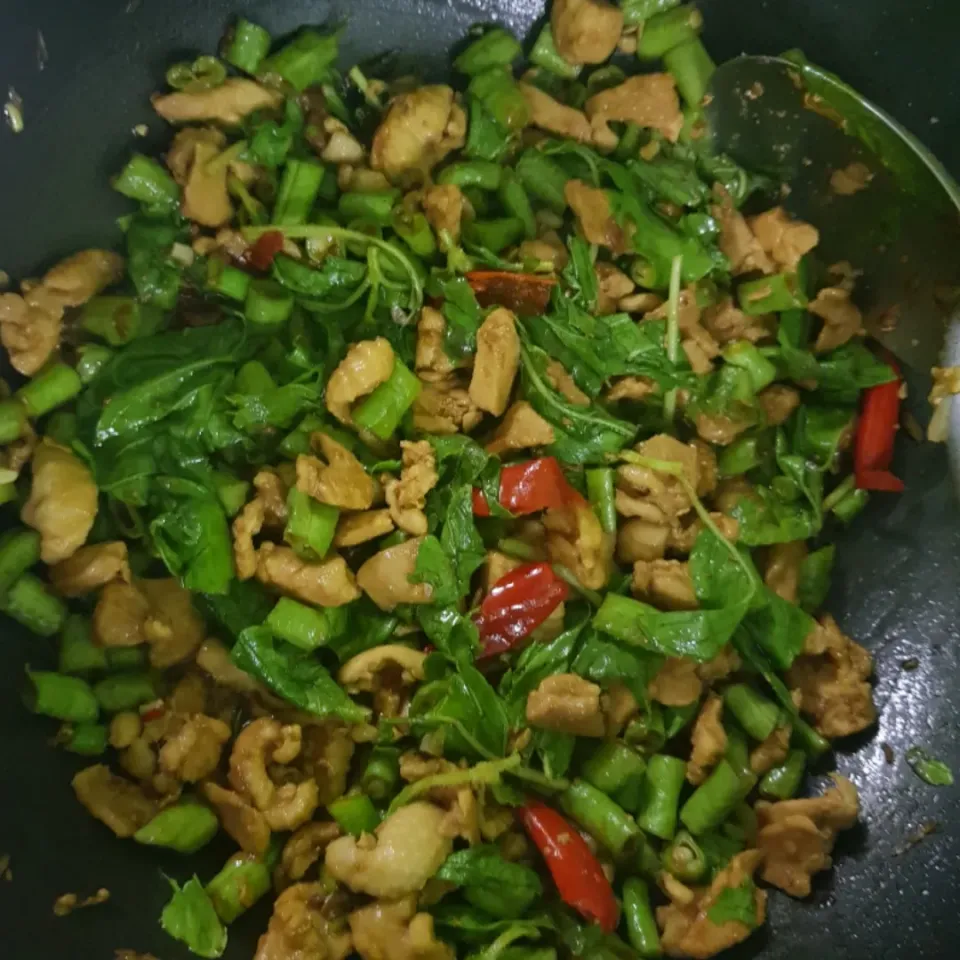 Snapdishの料理写真:stir fry chicken basil leaves|patcookingfeverパットさん