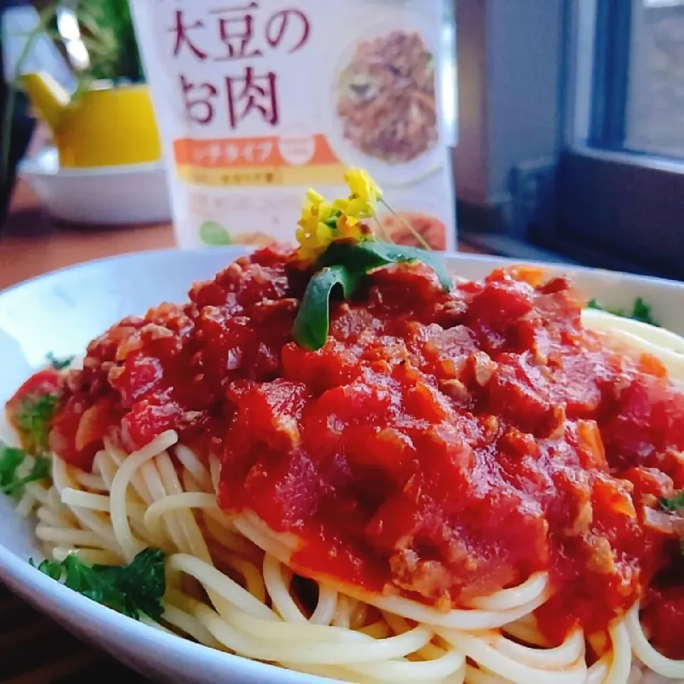 Snapdishの料理写真:みったんさんの料理 イタリアンおかずの素～♡大豆のお肉を使いミートソース|Naomi Furuyaさん