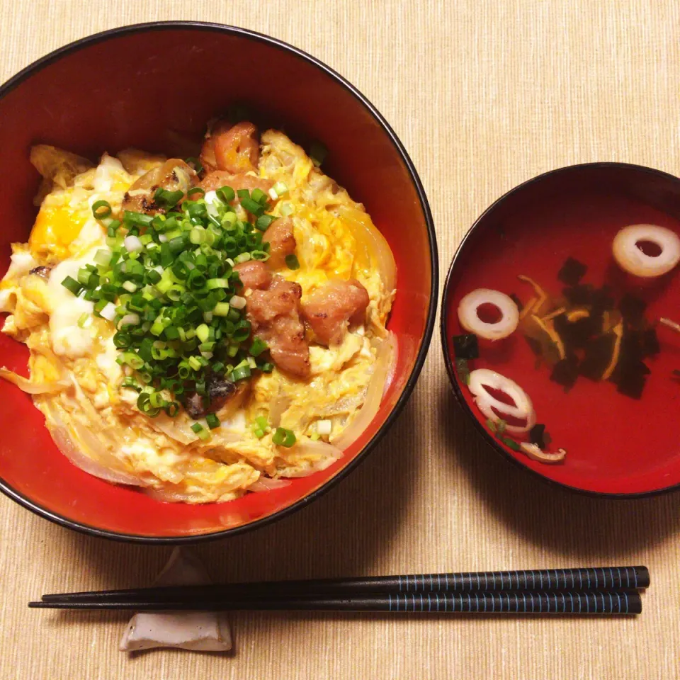 焼き鳥で親子丼|おこばさん