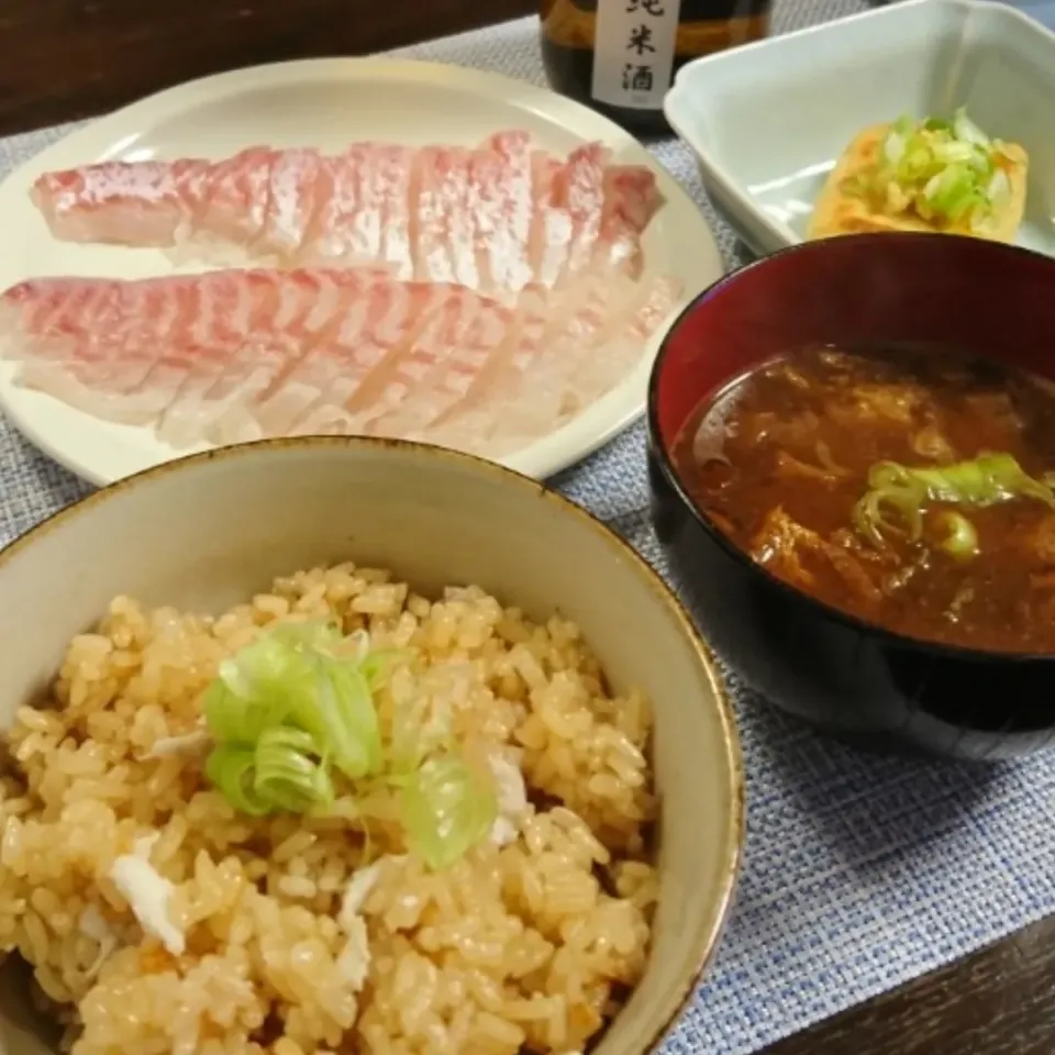 鯛めしと鯛の刺身(*^^*)|しーPaPaさん