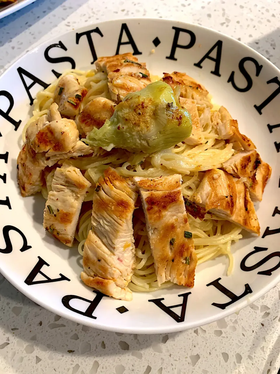 Grilled Lemon Rosemary Chicken with angel hair pasta|🌺IAnneさん