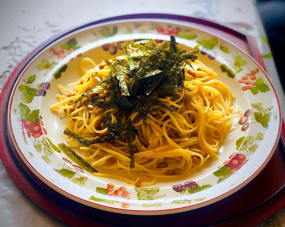 Snapdishの料理写真:和風納豆パスタ！（納豆って時点で和風やろ）|ひろゆきさん