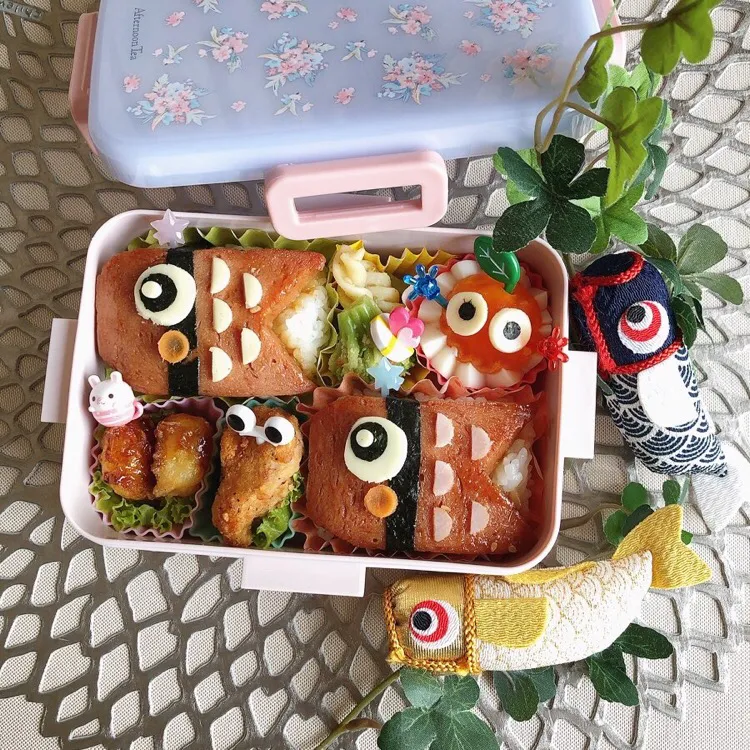 Snapdishの料理写真:4/28❤︎娘のこいのぼりスパム弁当❤︎自宅お昼休み🌱|Makinsさん