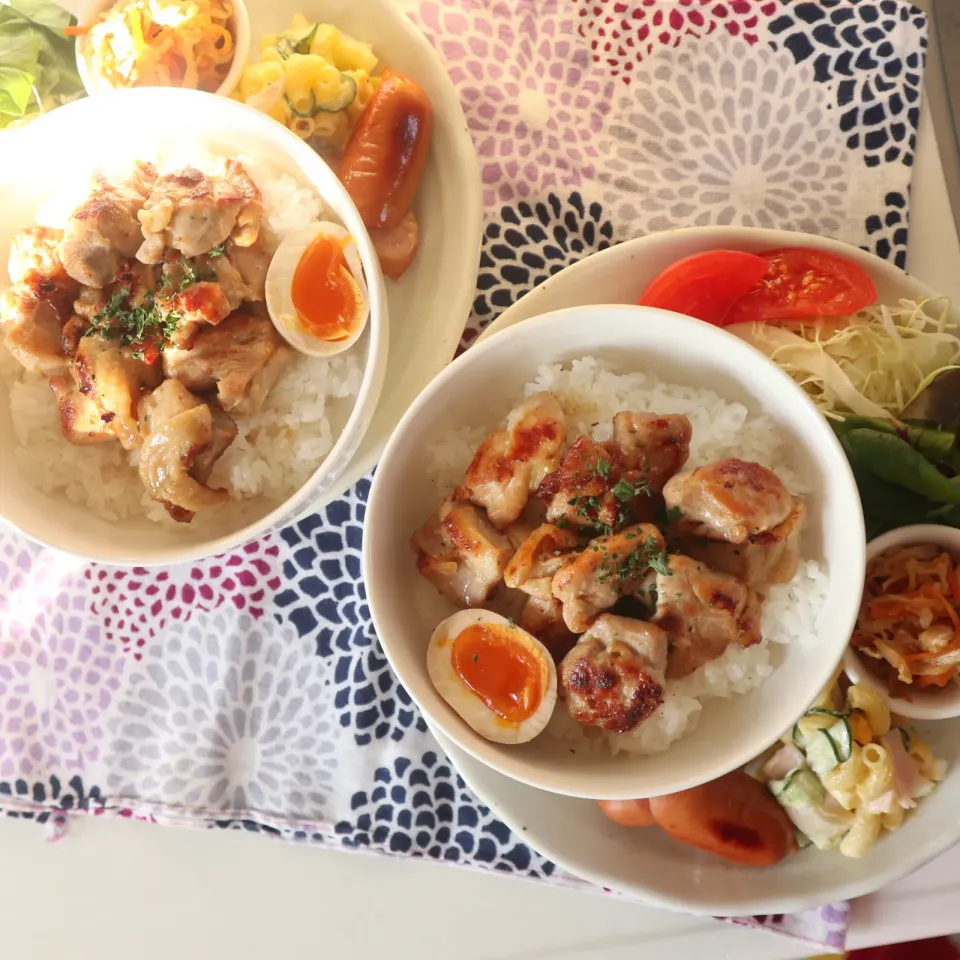 臨時休校中学生男子置きランチ41日目🍱やみつきチキン丼！|なかじー。さん