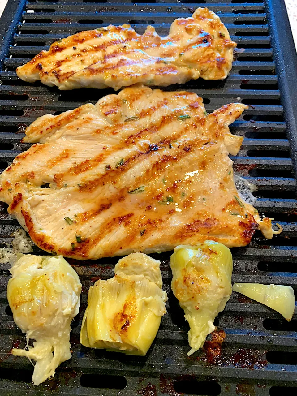 Indoor grilling~ grilled lemon rosemary chicken & grilled artichoke hearts|🌺IAnneさん