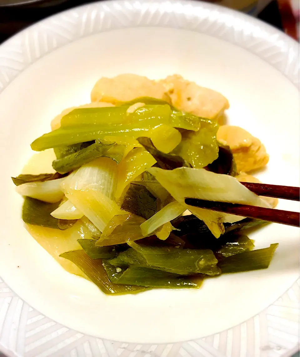 深谷ネギと鶏胸肉の焼き煮こみ|かえたんさん