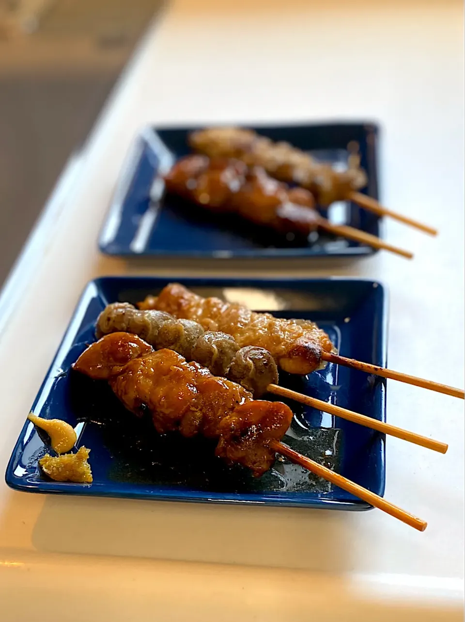 焼き鳥は柚子七味と辛子で|かっちゃん杉さん