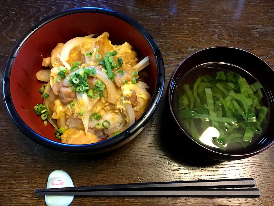 親子丼、高菜のお吸い物|カドラさん