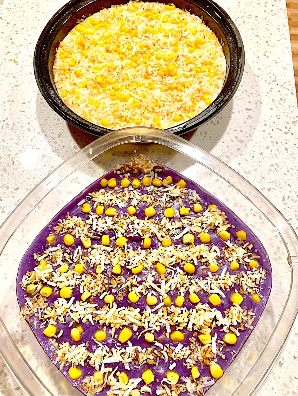 Maja blanca maiz /  ube Coconut pudding|🌺IAnneさん