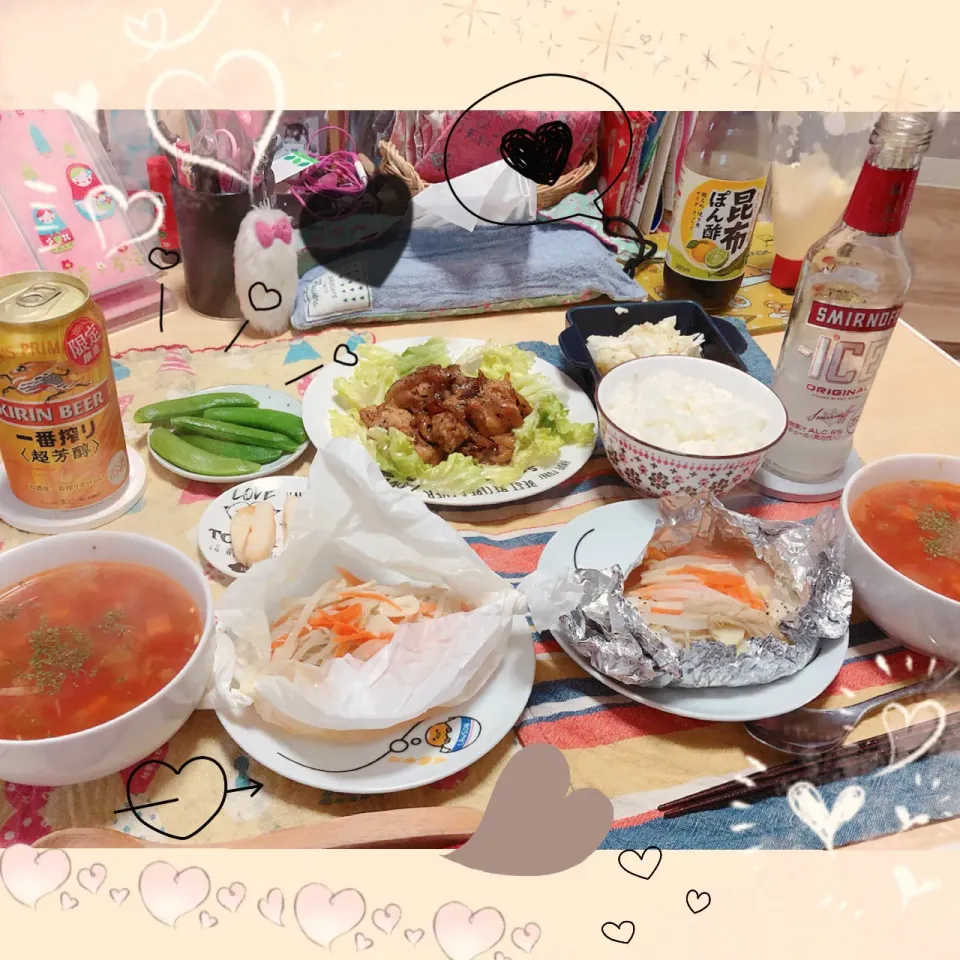 Snapdishの料理写真:４／２９ ｗｅｄ 晩ごはん＊○°|rinaronarさん