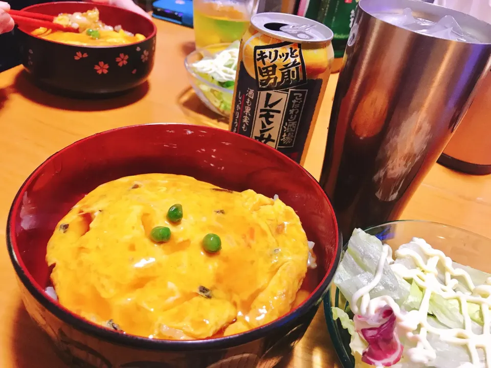 久しぶりに永谷園の広東風かに玉で天津丼を作ったよ😁　美味しかった😊👍|ジイジさん