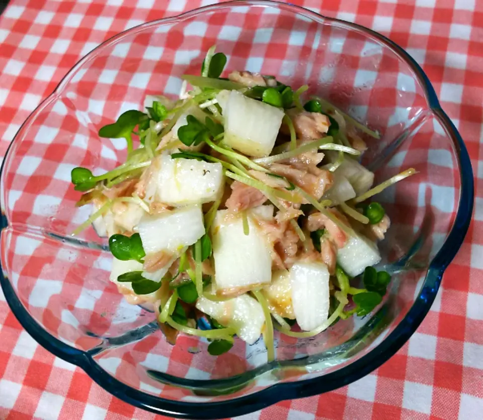 長芋とツナとカイワレの白だし和え🍀|オレンジチョコさん