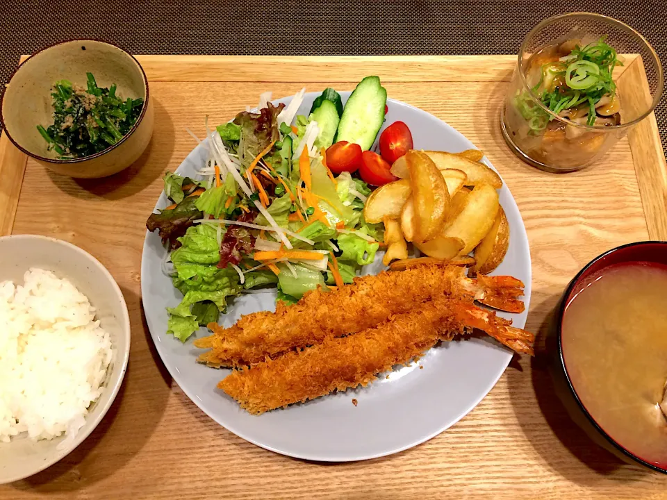 海老フライ定食|さおさん