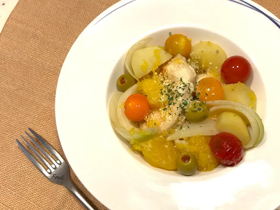 鶏むね肉と甘夏柑の炒め煮|えむにこさん