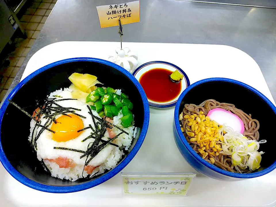 ネギトロ山かけ丼＆半そばセット|nyama1さん