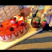 Snapdishの料理写真:簡単！本場風イチゴムースケーキ|akariさん