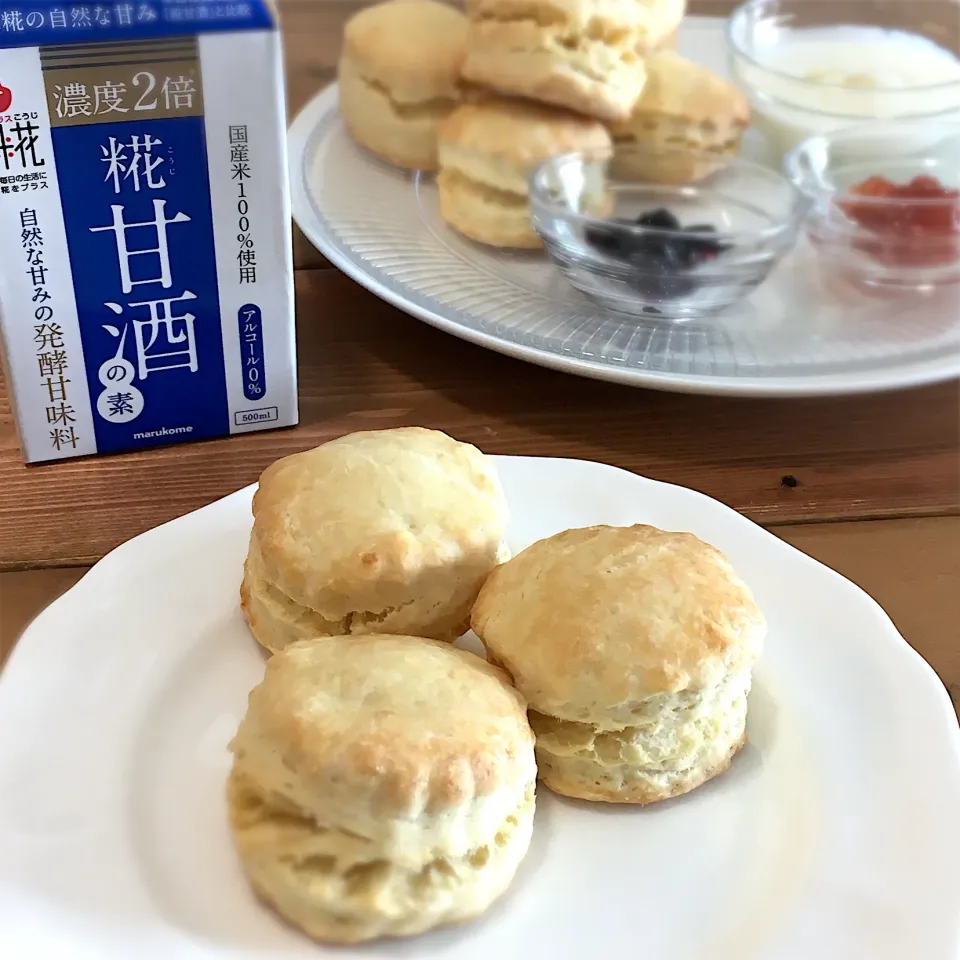 麹甘酒入りのスコーン焼きました🌾|ましてさん