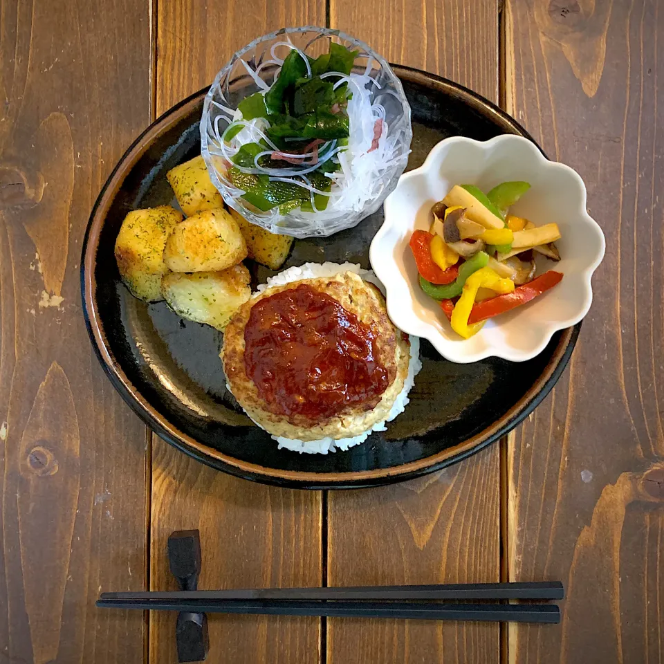 Snapdishの料理写真:お豆腐ハンバーグプレート💕|ともさん