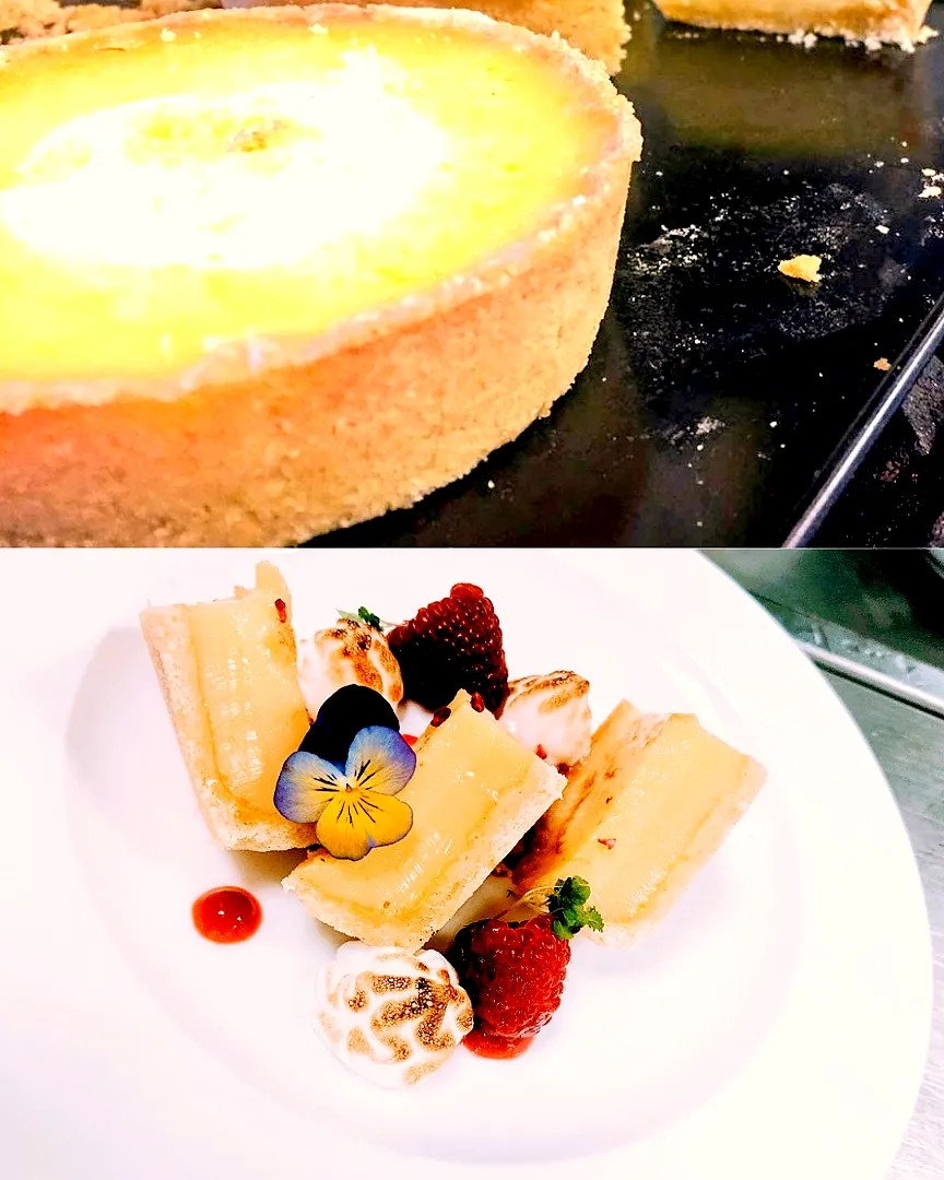 lemon Tart with Italian Meringue, Raspberries and Lemon Balm|Adam the chefさん