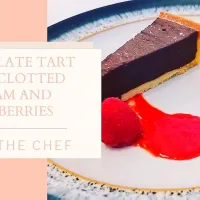 Chocolate Tart with Raspberries and Clotted Cream|Adam the chefさん