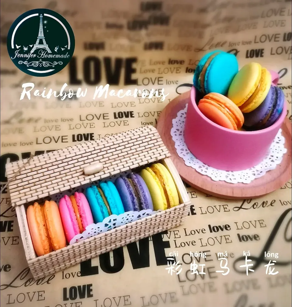 Snapdishの料理写真:RAINBOW MACARONS|Jennifer Tingさん