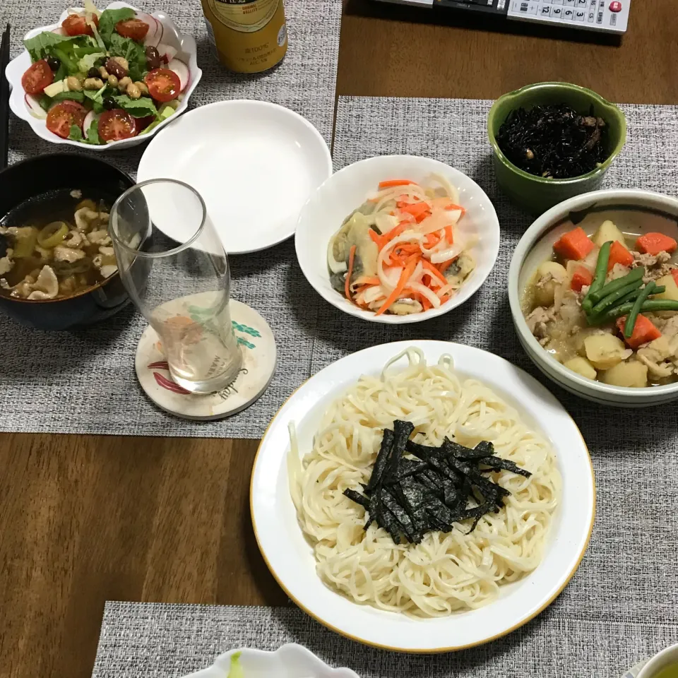 肉汁うどん、アジの南蛮漬け、肉じゃが|ssssskkkkkさん