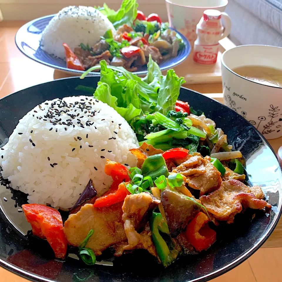 ナスと豚バラの味噌炒めランチ|てんさん