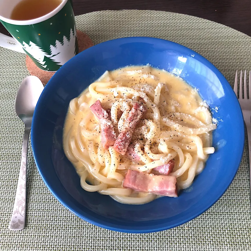 カルボナーラうどん|ななみんさん