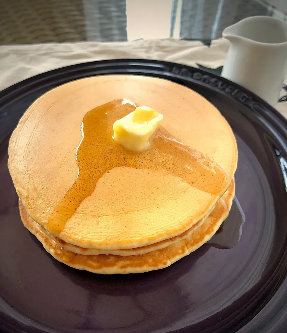 息子の朝ごはん。ホットケーキ🥞|ｙmさん