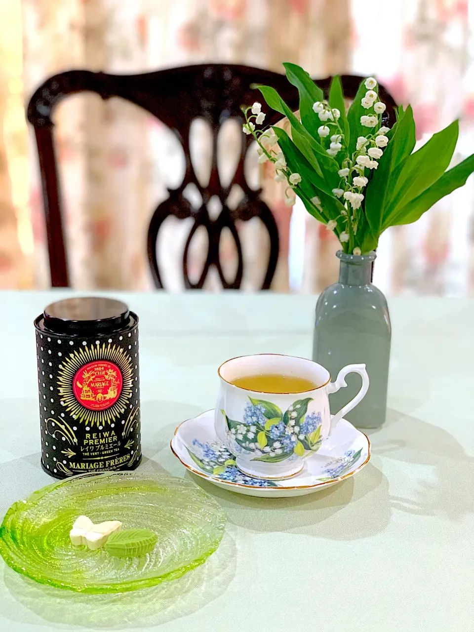 20200501-1 Tea thmeはフランスの緑茶ベースのTeaをお干菓子と共に楽しみました🍃|Seikoさん